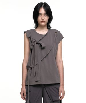 MULTIWAY TIE T-SHIRT (UNISEX) CHARCOAL
