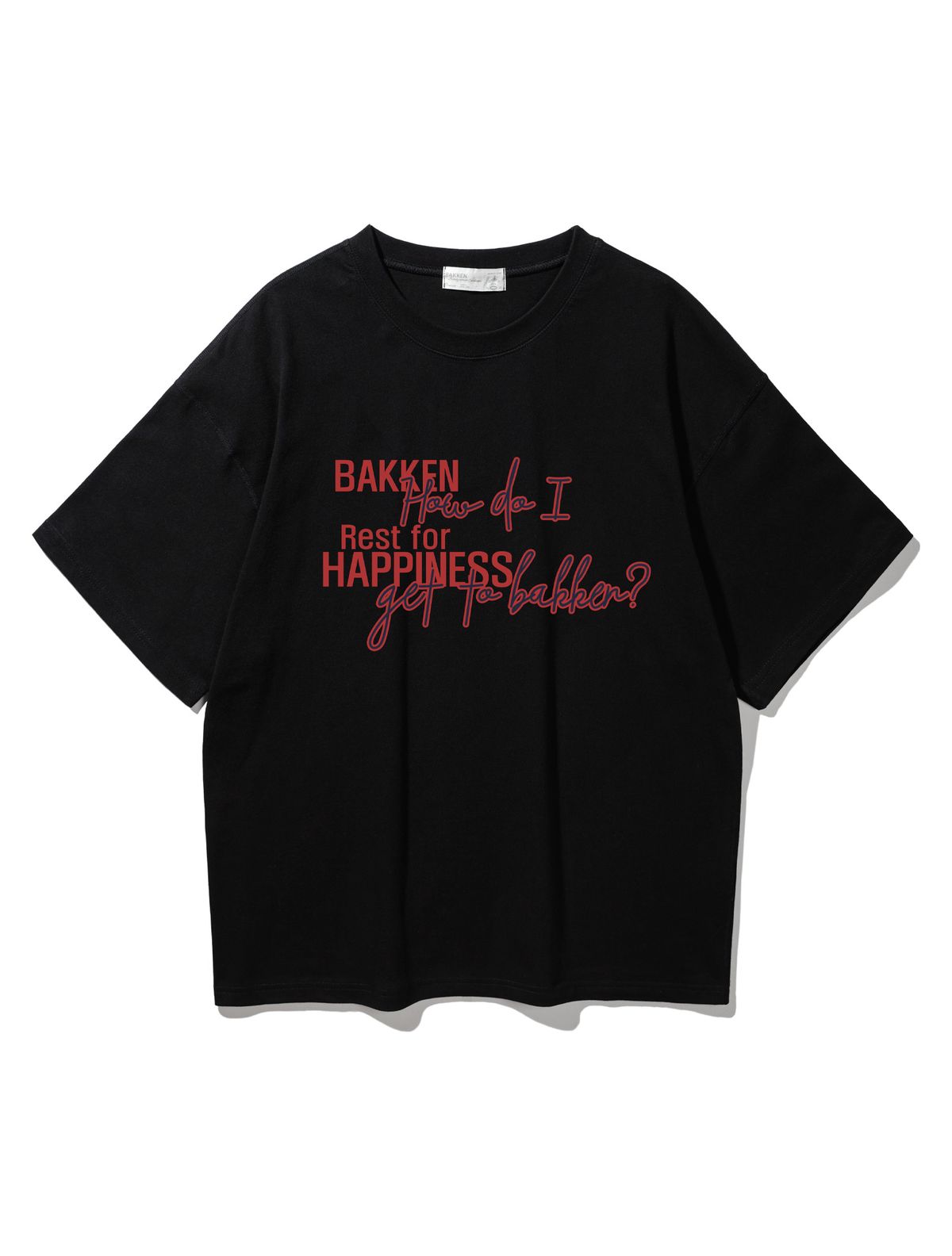 바켄(BAKKEN) Happiness 반팔티셔츠 BK3987_블랙