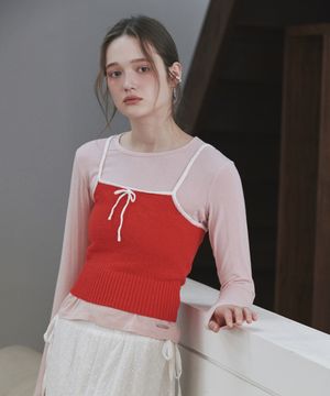 컬러웨이 크로스 슬리브리스 레드