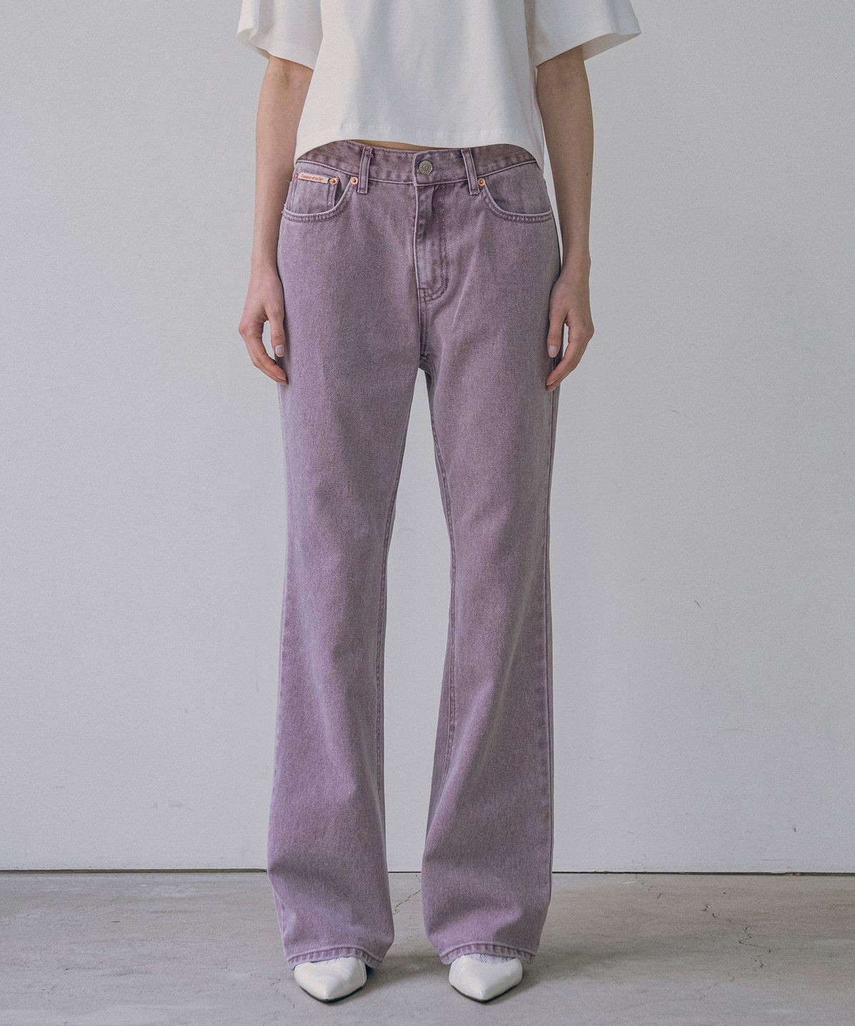 반원 아틀리에(VANONE ATELIER) P3194 피그먼트 플레어 팬츠_Purple
