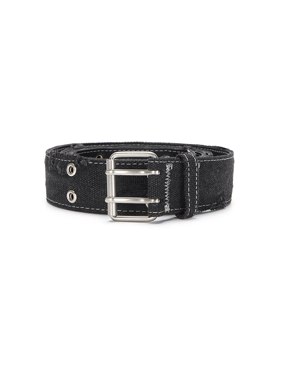 MUSINSA | MATIN KIM DAMAGE EYELET BELT IN BLACK