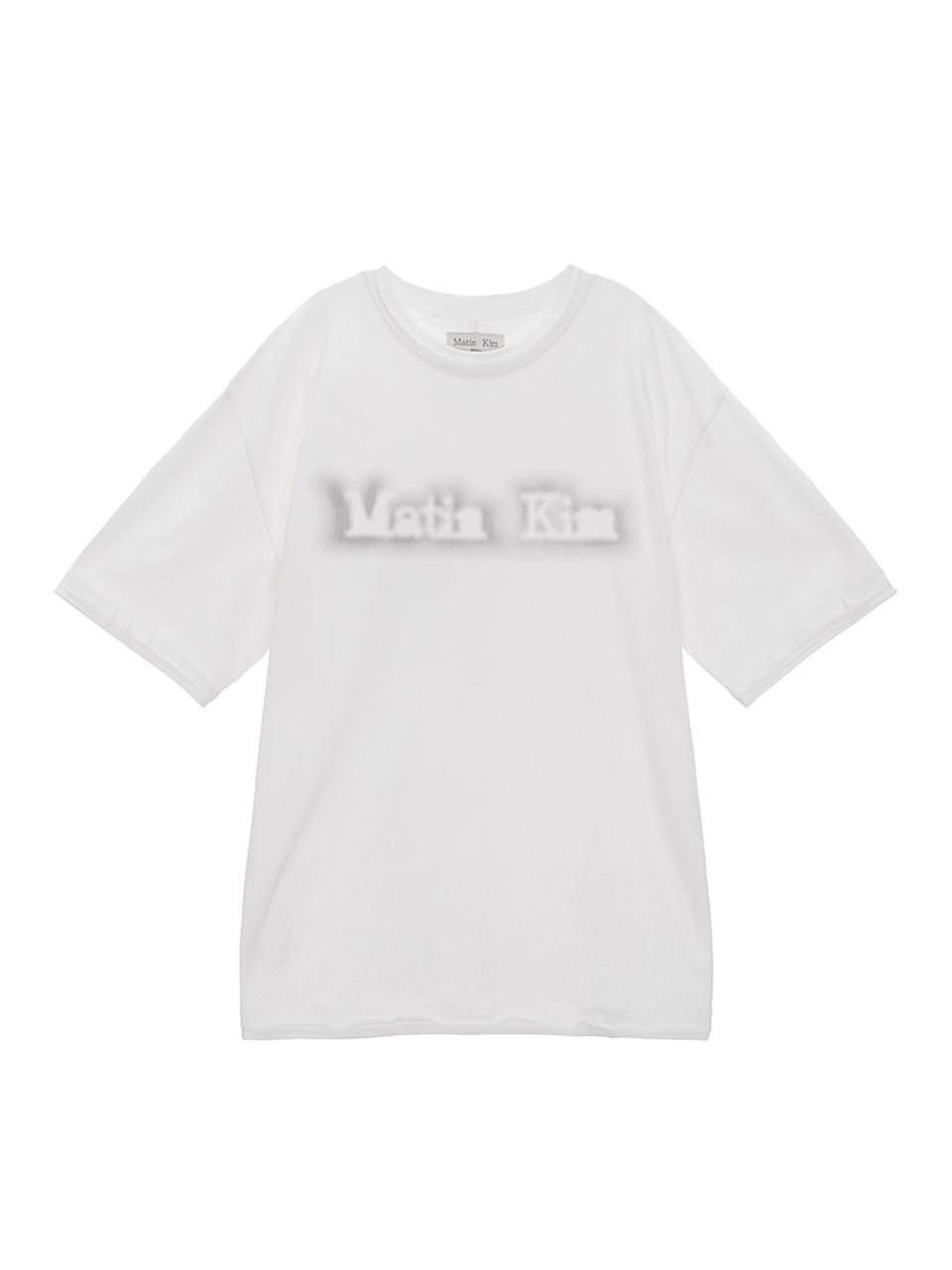 ●Matin Kim●MATIN SHADE LOGO TOP IN WHITE Matin Kim Matin Shade Logo Crop Top In White | Basic Tees