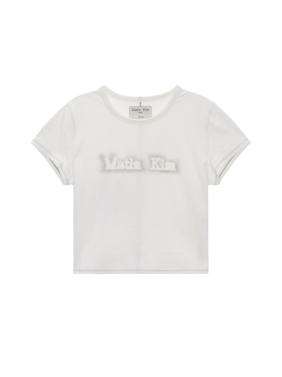 ●MATIN KIM●MATIN SHADE LOGO CROP TOP クロップ 半袖 大人気 MUSINSA公式 | MATIN KIM MATIN SHADE LOGO CROP TOP IN WHITE