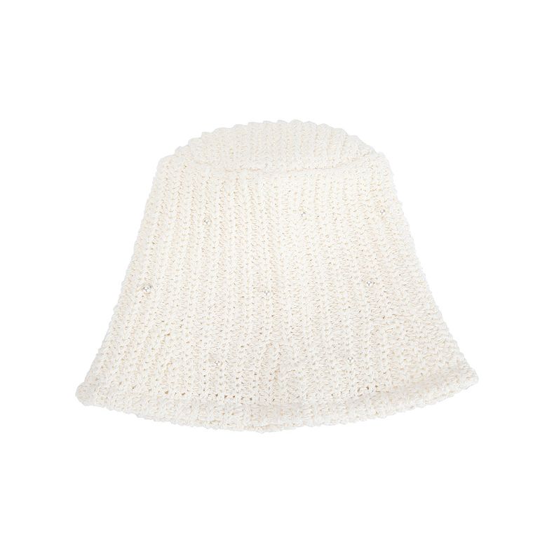 진주 썸머 드롭 버킷햇_Ivory