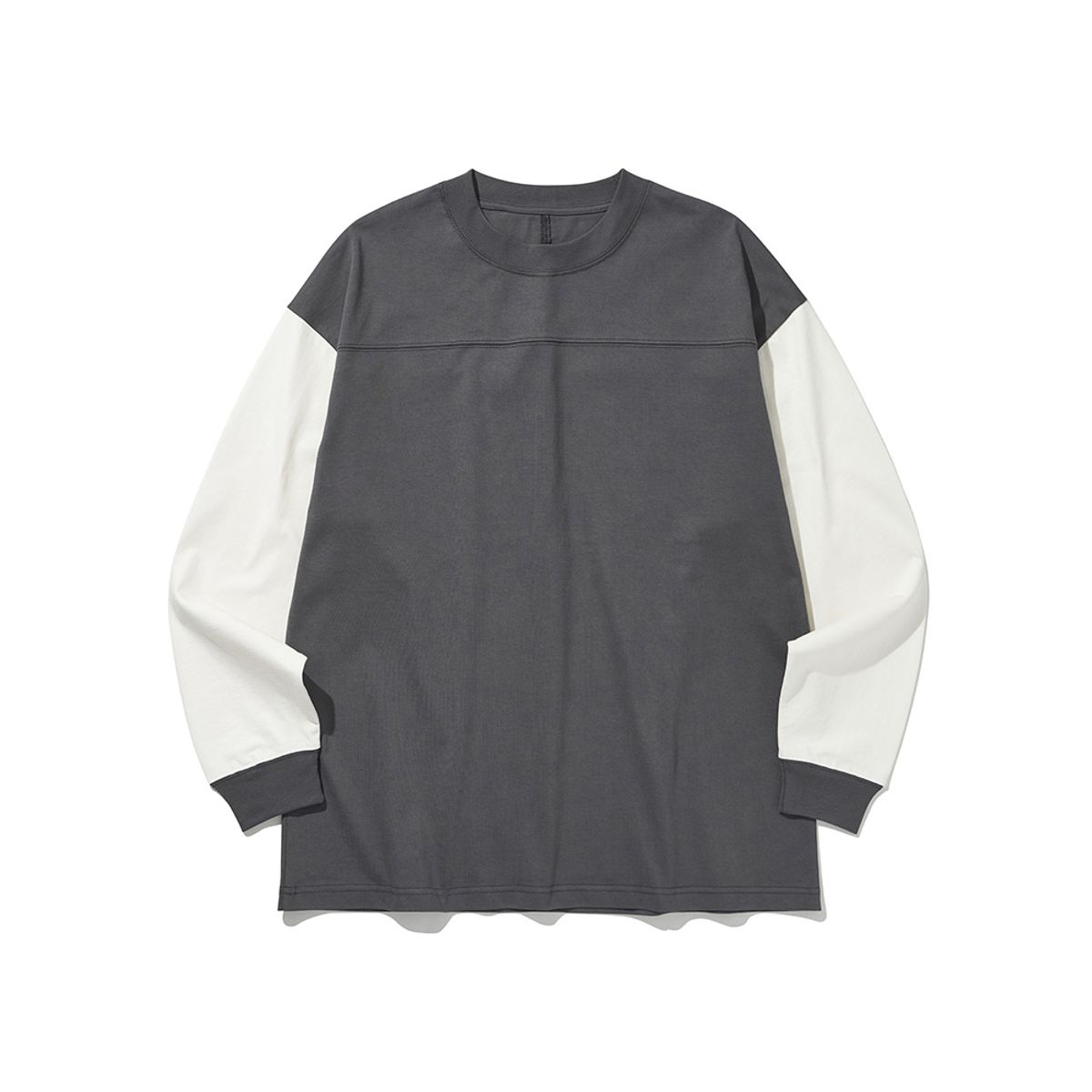 히즈핸더(HISHANDER) ROUND PATCH LONG SLEEVE T-SHIRTS [White / Grey]