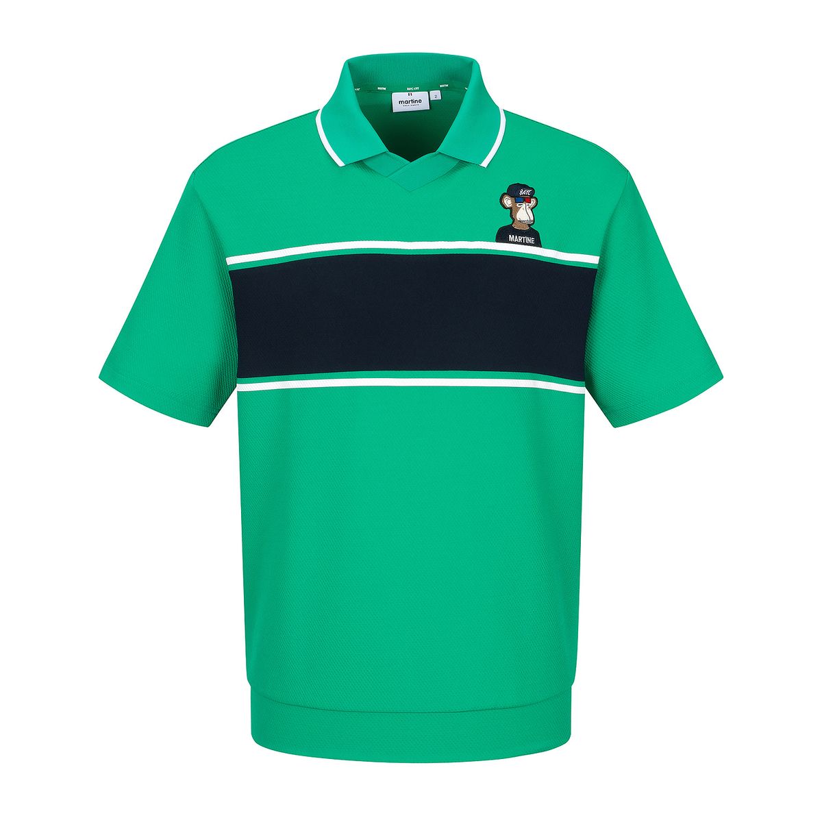 마틴골프(MARTINE GOLF) Collaboration Color Block Shirts_Green (Men)