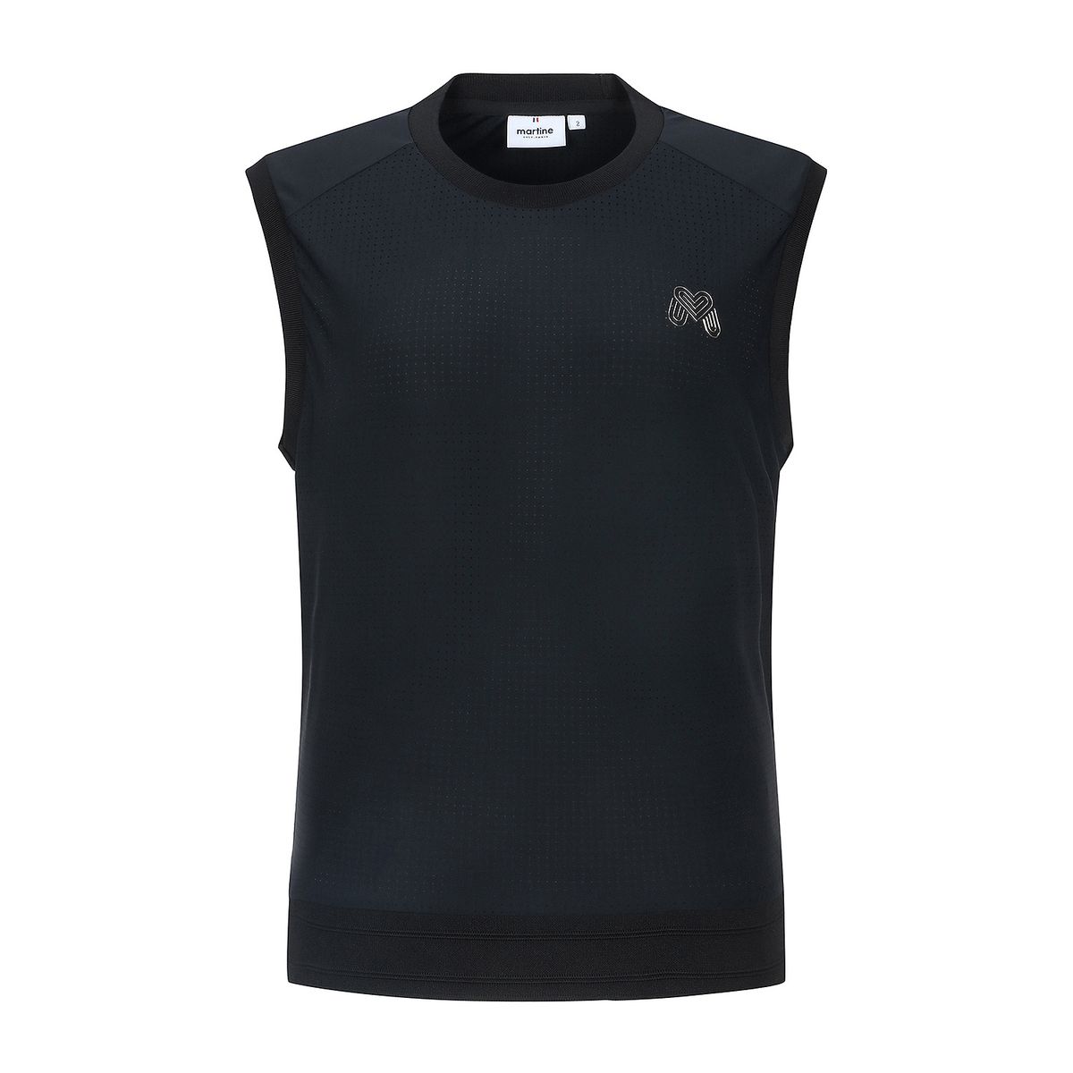 마틴골프(MARTINE GOLF) Perforated Fabric Jersey Vest_Black