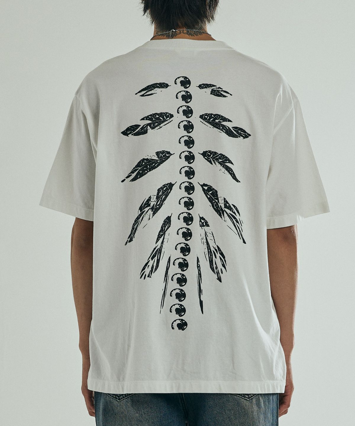본바트(VONVAT) Leaves Bone Short Sleeve (White)