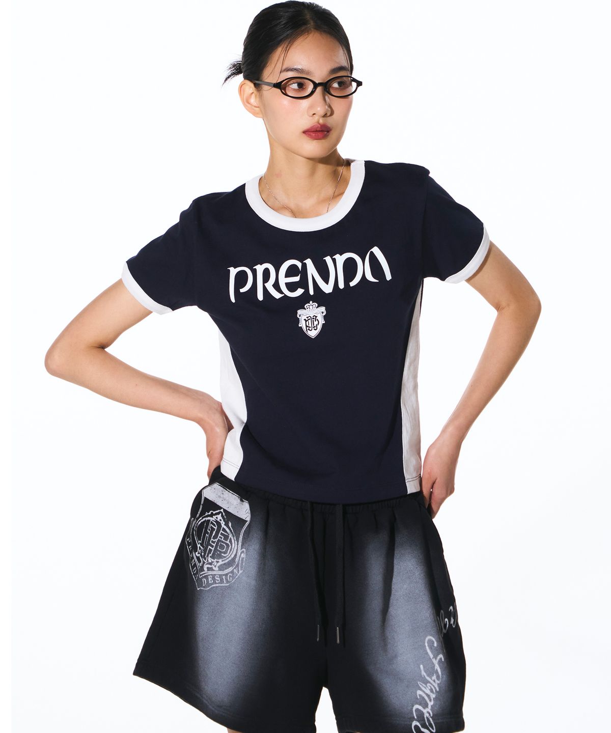 프렌다(PRENDA) SPORTS CREWNECK TEE NAVY