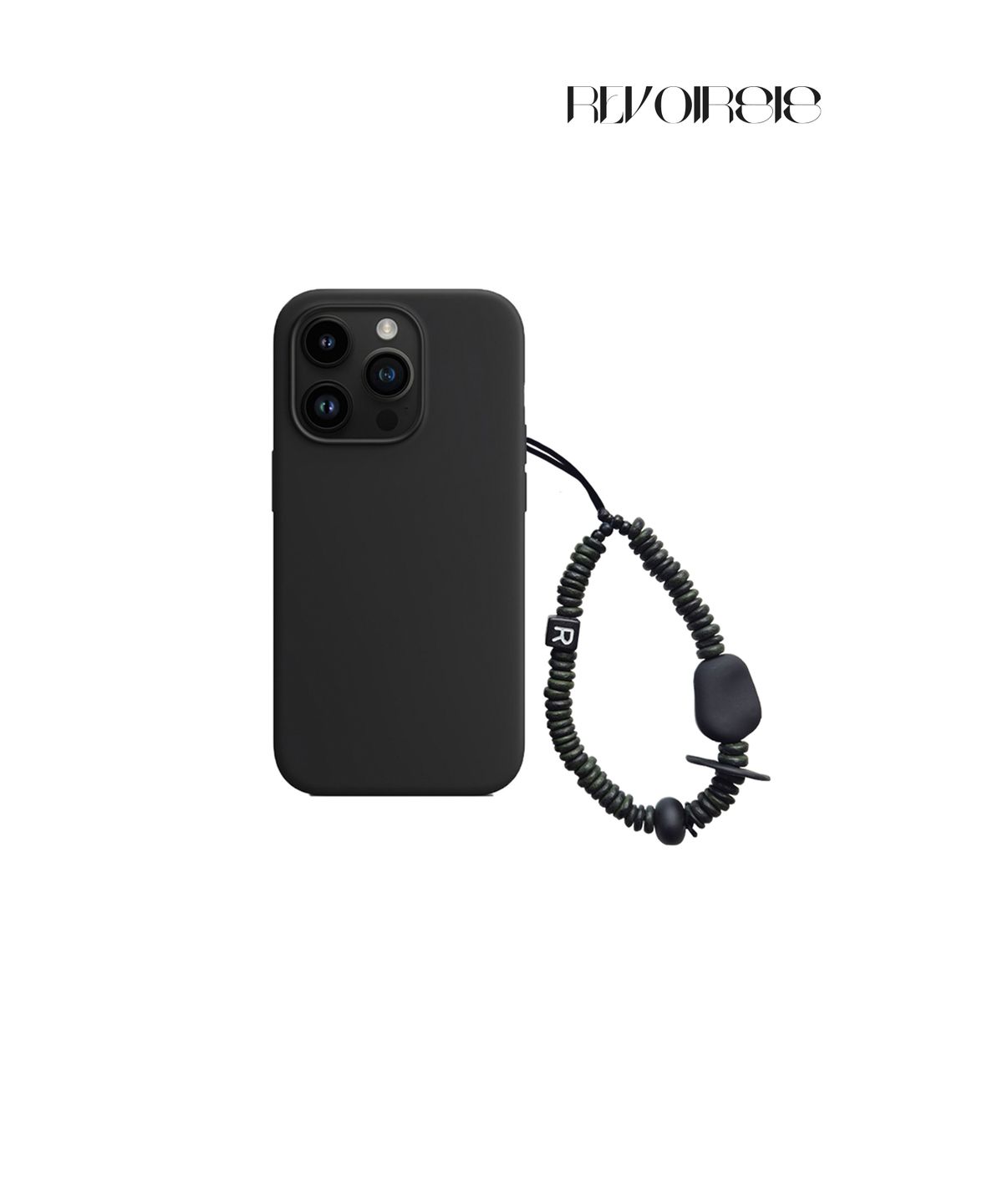 르브아시스(REVOIRSIS) nature beads phone strap short khaki