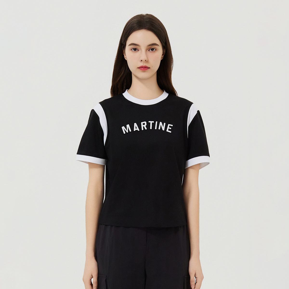 마틴골프(MARTINE GOLF) Collaboration Round Neck T-Shirts_Black