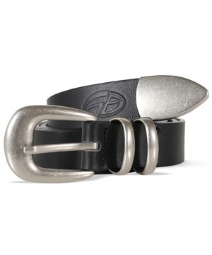 구빈 로고 웨스턴 벨트 - 블랙