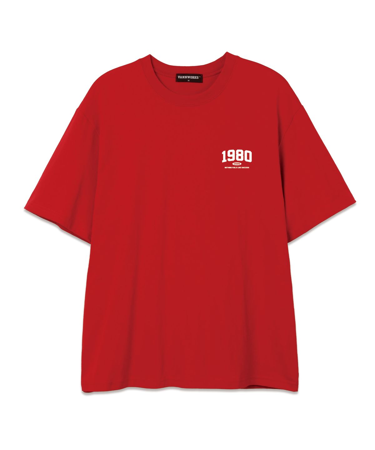 밴웍스(VANNWORKS) MINI 1980 오버핏 반팔 티셔츠 (VS0050) 레드/화이트