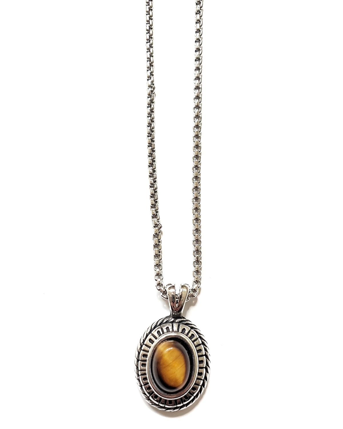 바이브(BYBE) STONE PENDANT NECKLACE(BROWN)