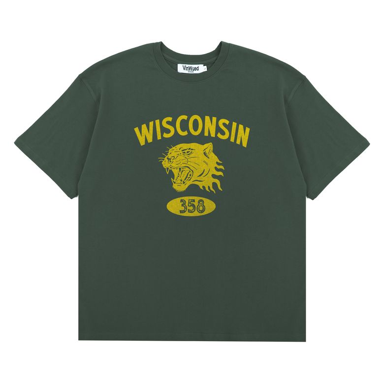 Wisconsin 358 딥그린 세미오버핏 티셔츠