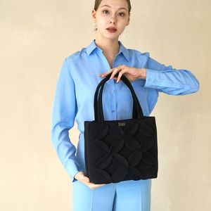 리프 사각토트백- 블랙