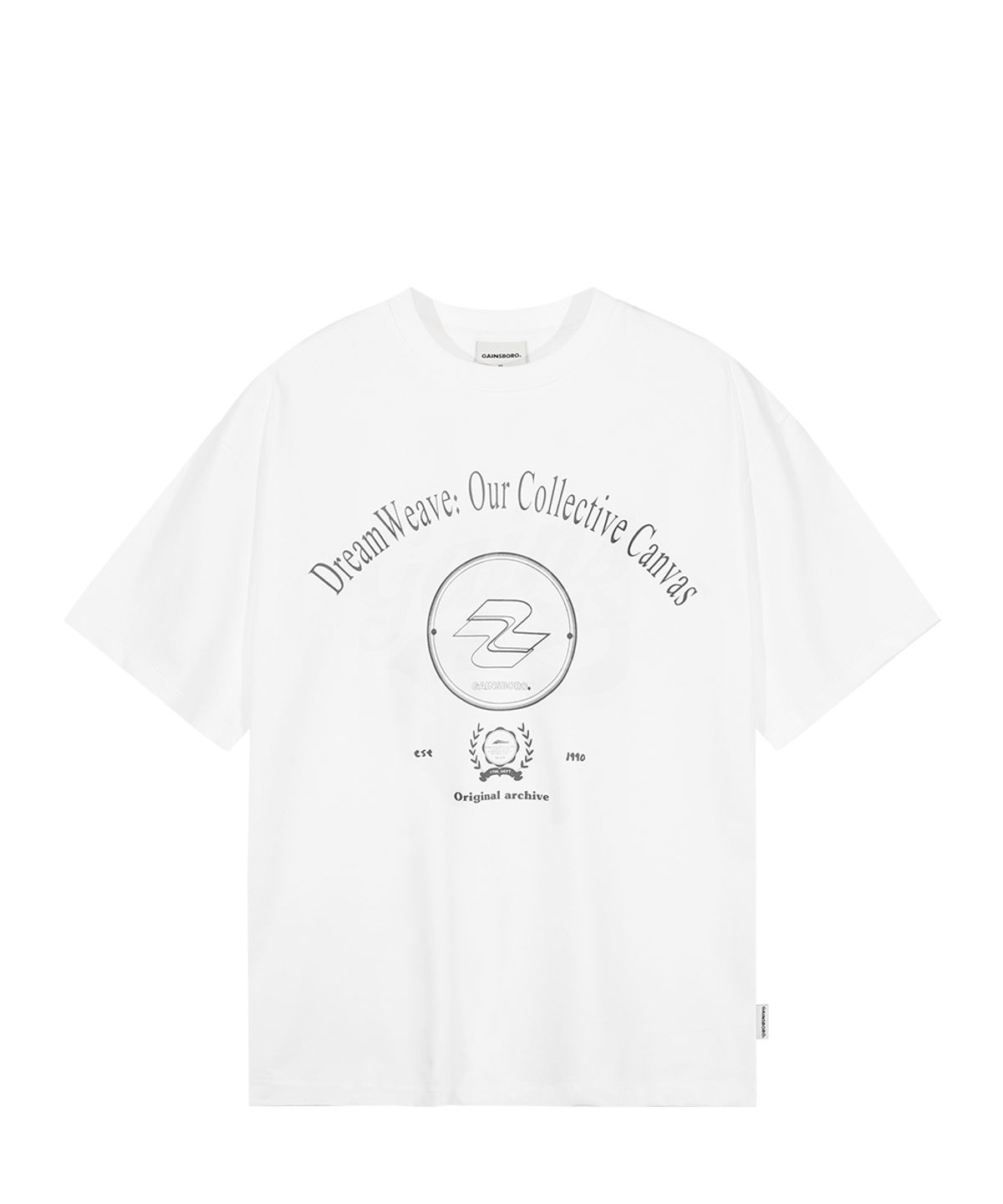 게인스보로(GAINSBORO) [쿨코튼] 레터링 뉴로고 티셔츠_화이트