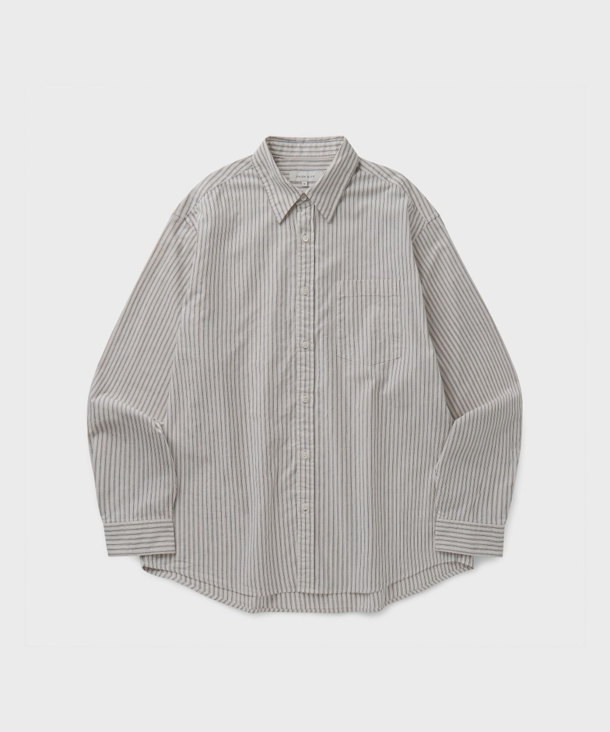 유니온블루(UNION BLUE) EDITOR STRIPE SHIRT [BLACK]
