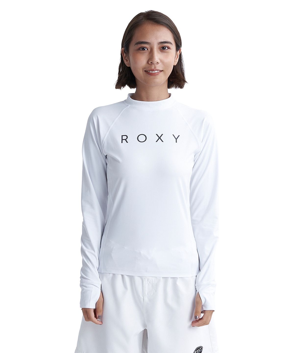 록시(ROXY) 로고 래쉬가드 WHT