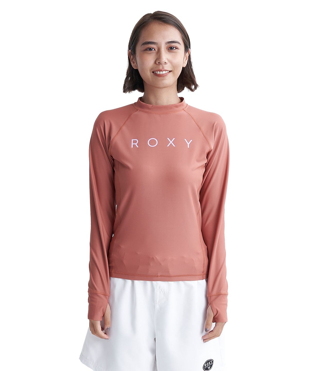 록시(ROXY) 로고 래쉬가드 BRN
