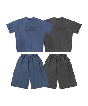 [SET] 스타로고 피그먼트 반팔 맨투맨 셋업_2COLOR