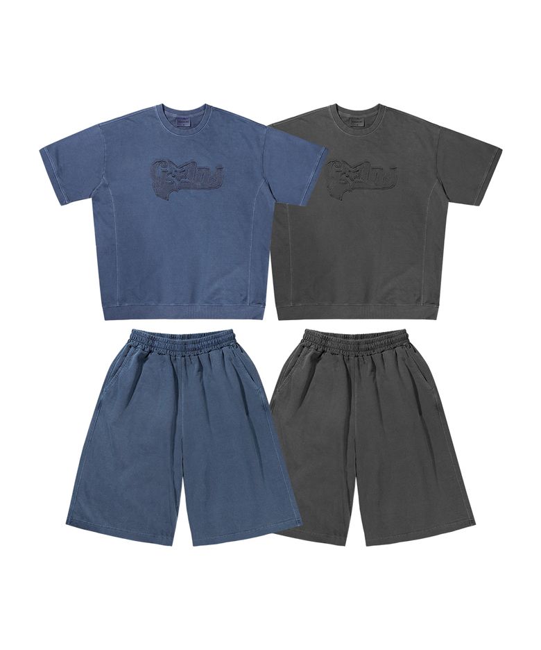 [SET] 스타로고 피그먼트 반팔 맨투맨 셋업_2COLOR