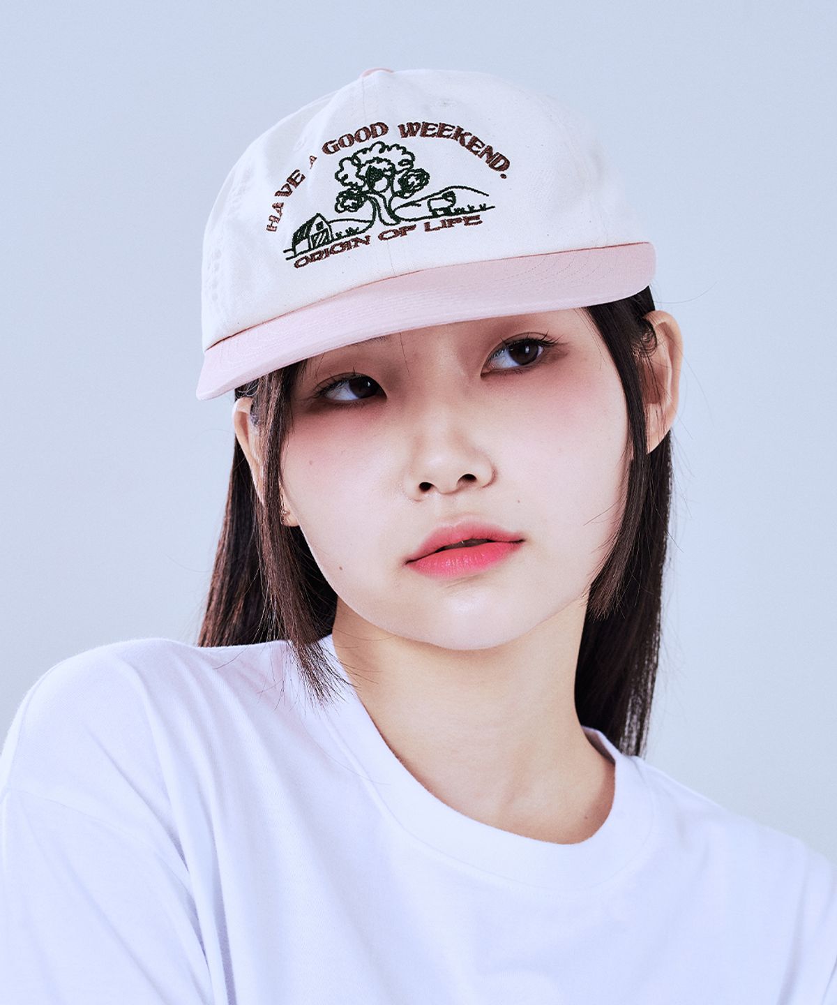 게인스보로(GAINSBORO) 라이프 워시드 캡_크림/핑크