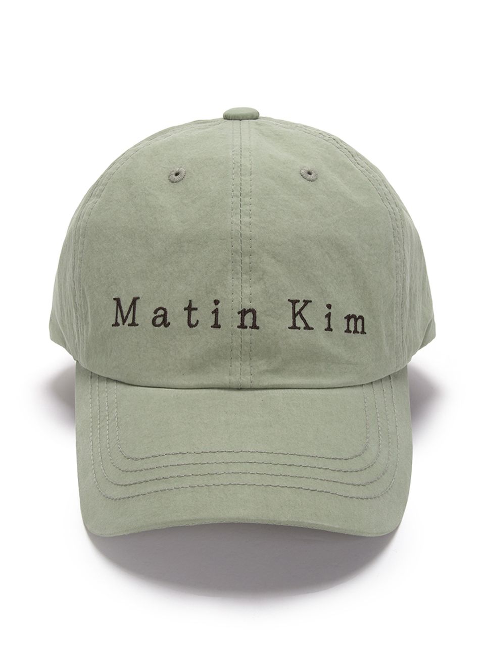 MATIN KIM】 LETTERING BALL CAP IN KHAKI