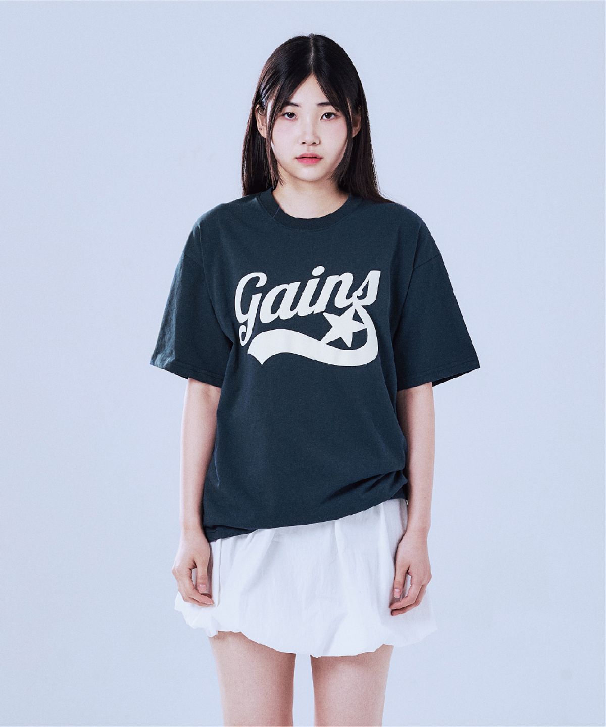 게인스보로(GAINSBORO) [쿨코튼] 오리지날 스타로고 티셔츠_네이비