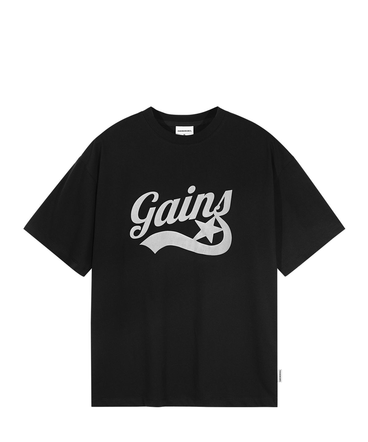 게인스보로(GAINSBORO) [쿨코튼] 오리지날 스타로고 티셔츠_블랙/실버