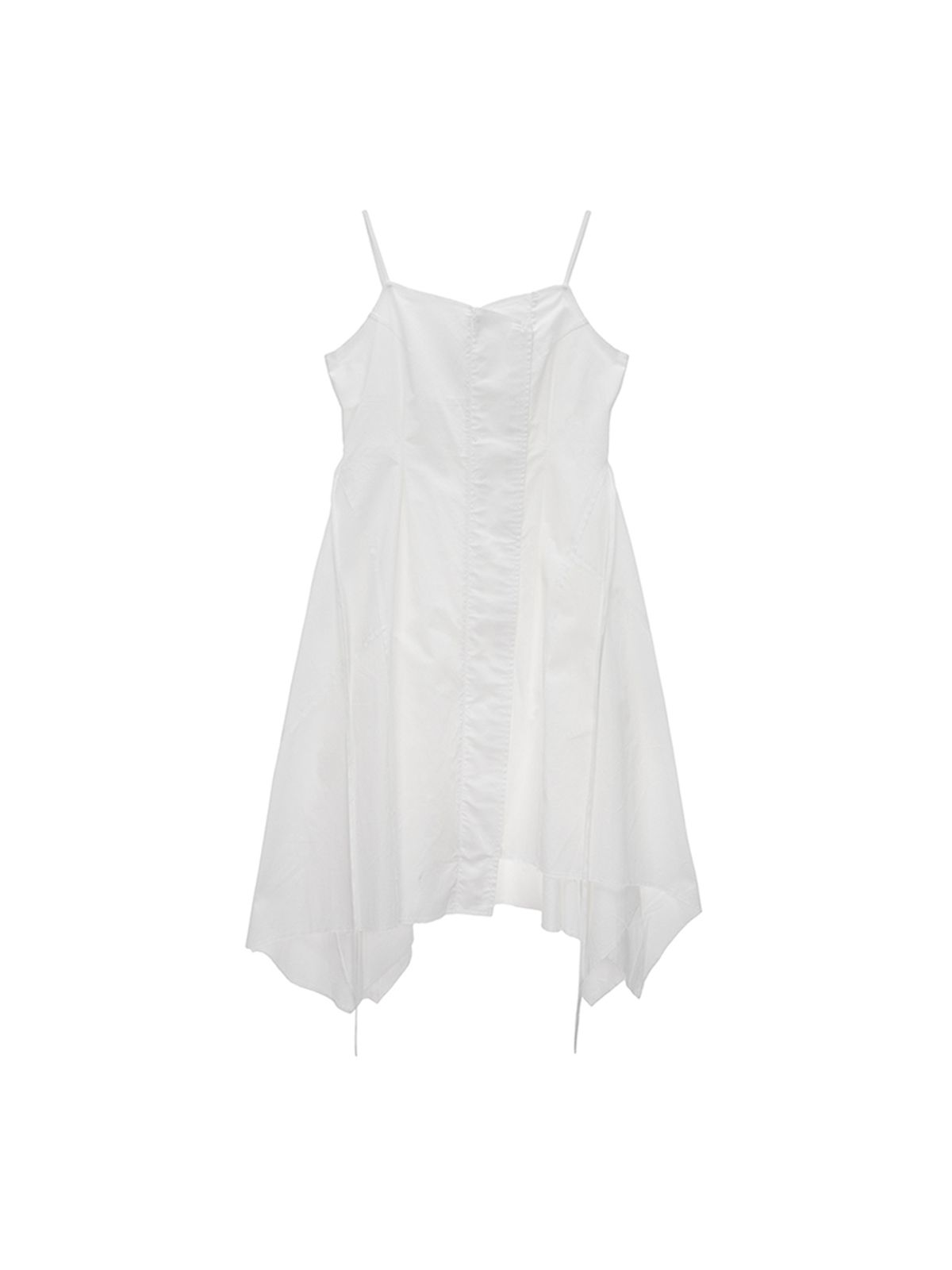 마뗑킴(MATIN KIM) UNBALANCE LAYERED ZIP UP DRESS IN WHITE