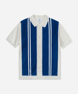 코스믹 가디건 셔츠 반팔니트 블루