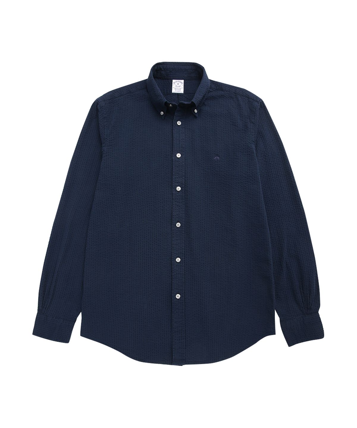브룩스 브라더스(BROOKS BROTHERS) 레귤러핏 시어서커 솔리드 셔츠 (네이비) (BBTHMM0375QEM)