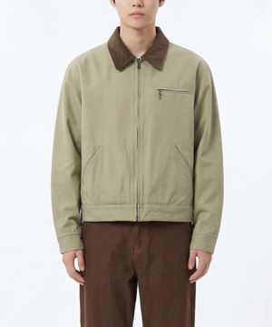 빈티지 워시드 코튼 워크 자켓 (베이지)