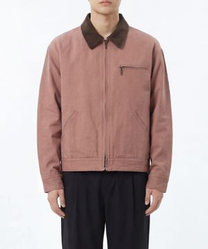 빈티지 워시드 코튼 워크 자켓 (핑크)