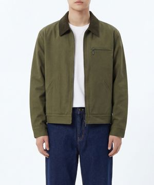 빈티지 워시드 코튼 워크 자켓 (카키)