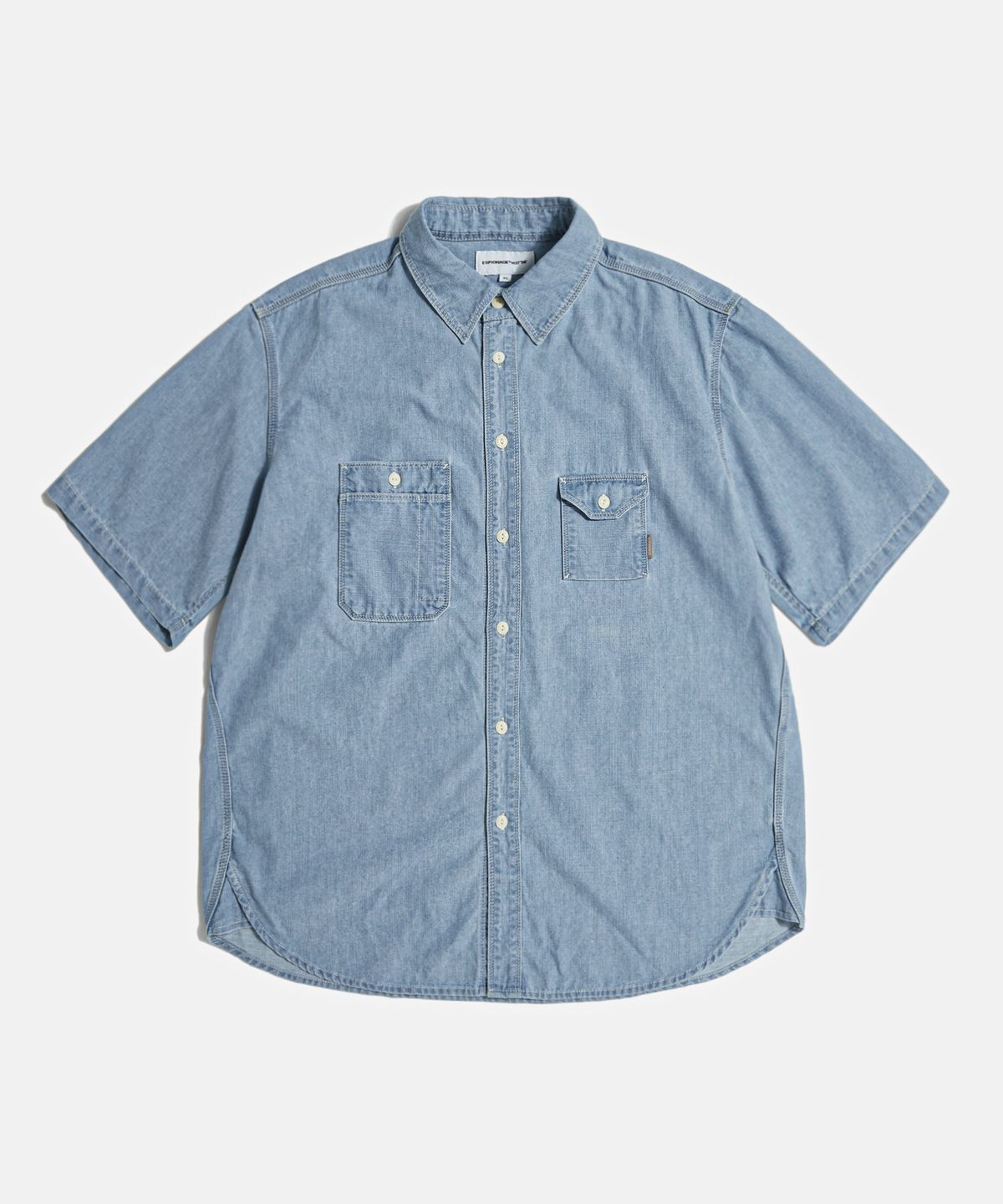 에스피오나지(ESPIONAGE) Chambray S/S Work Shirt Washed Blue