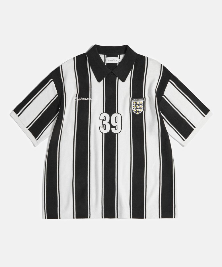 Knitted Football Shirt Black Stripe