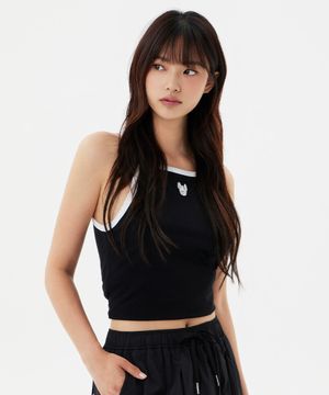 여성) 배색 라이트 슬리브리스