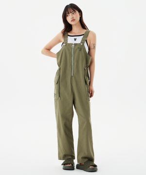 여성) 프론트 지퍼 카고 점프수트