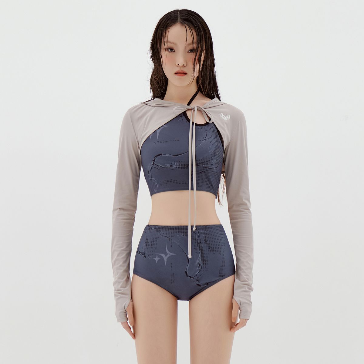 라라폭스(LALAFOX) HOOD JERSEY BOLERO LIGHT GREY BQ4SW006
