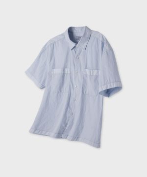 모먼트 가먼트 다이드 하프셔츠 라이트블루