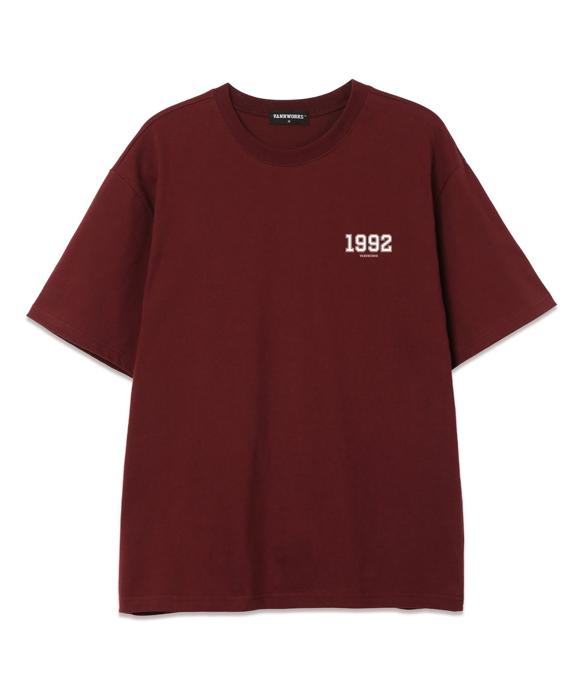 밴웍스(VANNWORKS) MINI 1992 오버핏 반팔 티셔츠 (VS0101) 와인/화이트