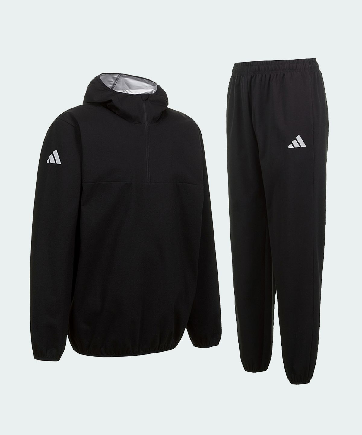 아디다스 컴뱃 스포츠(ADIDAS COMBAT SPORTS) 아디다스 후디 사우나 수트 땀복 세트 - 블랙 (실버 코팅)
