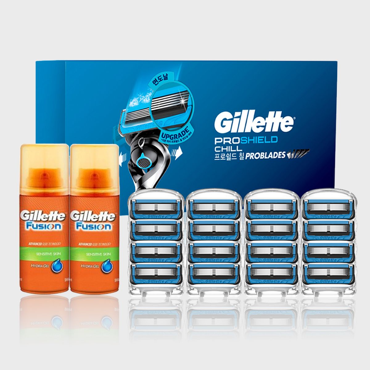 질레트(GILLETTE) 프로쉴드 칠 면도날 16입 + 미니젤 2개 증정
