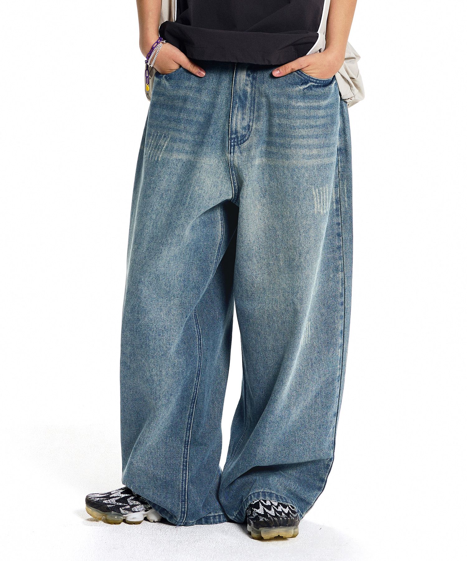 ★MUSINSA STANDARD★ Scrub washed wide denim pants light ind MUSINSA | MUSINSA STANDARD [Cool Standard] Big Brush Extra
