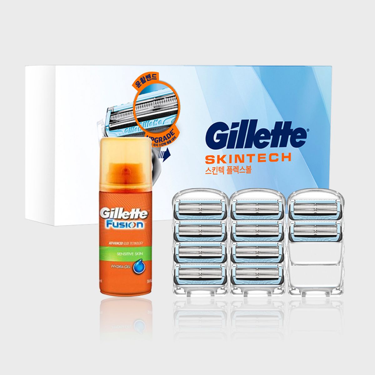 질레트(GILLETTE) 스킨텍 면도날 10입 + 미니젤 증정