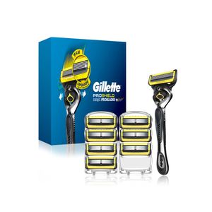 프로쉴드 옐로우 면도기 핸들1입 + 면도날8입