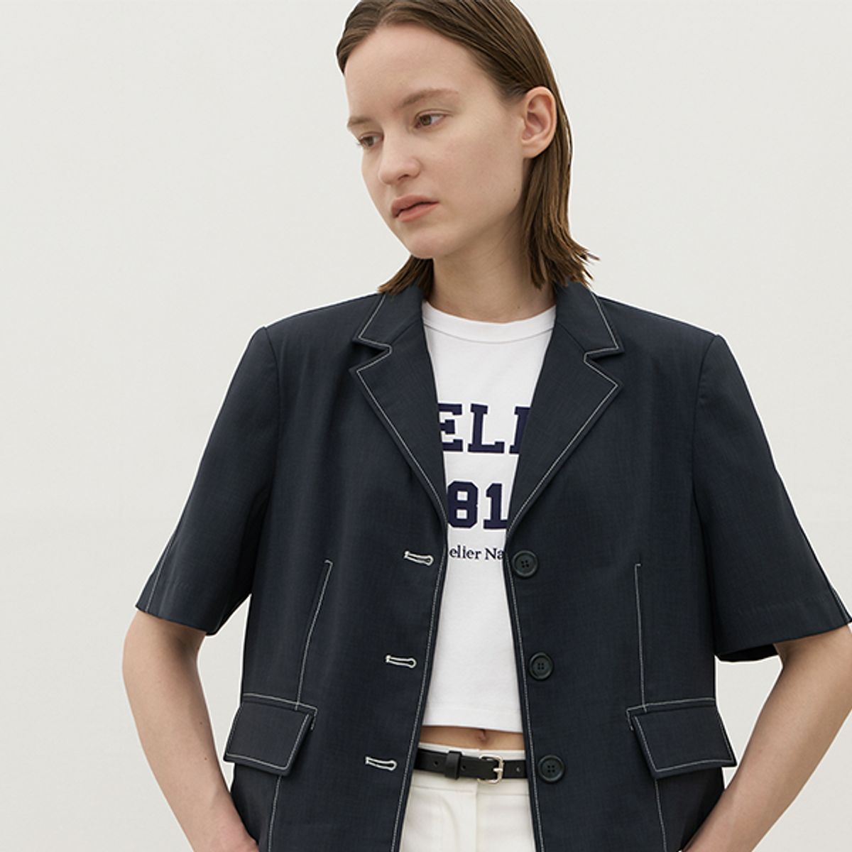 아틀리에 나인(ATELIER NAIN) ZENA STITCH SHORT JACKET(JK-2935)