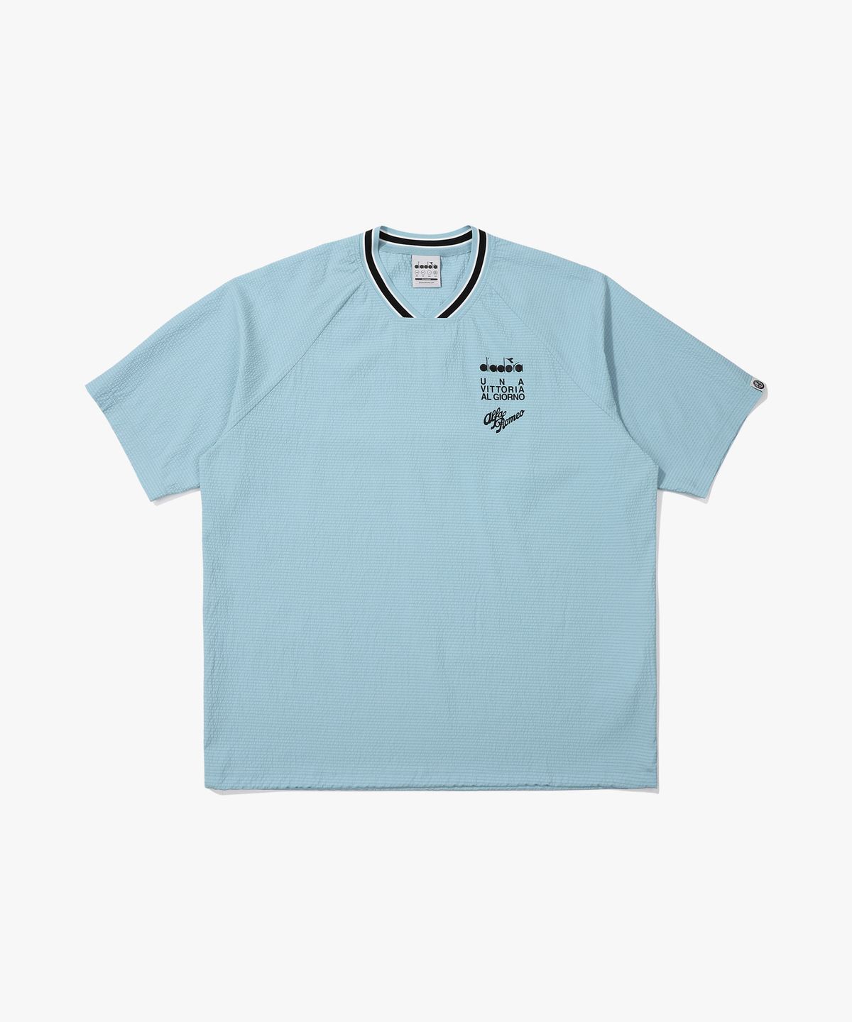 디아도라(diadora) 알파로메오 시어서커 반팔 티셔츠 SKY BLUE